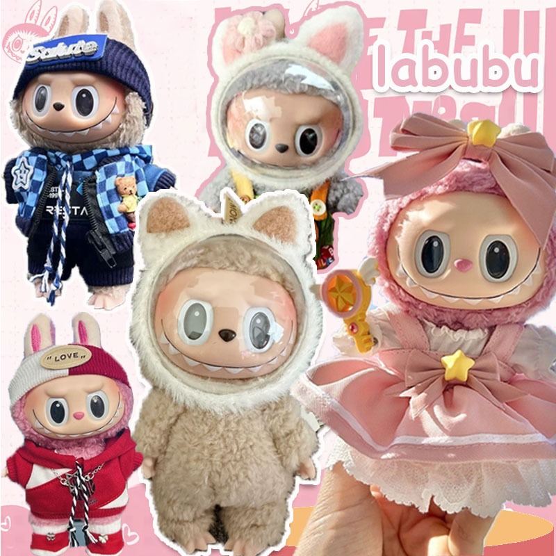 COD labubu หน้ากากตุ๊กตา 17 ซม. กันฝุ่น ป้องกันใบหน้า ชุดลาบูบู้ ...