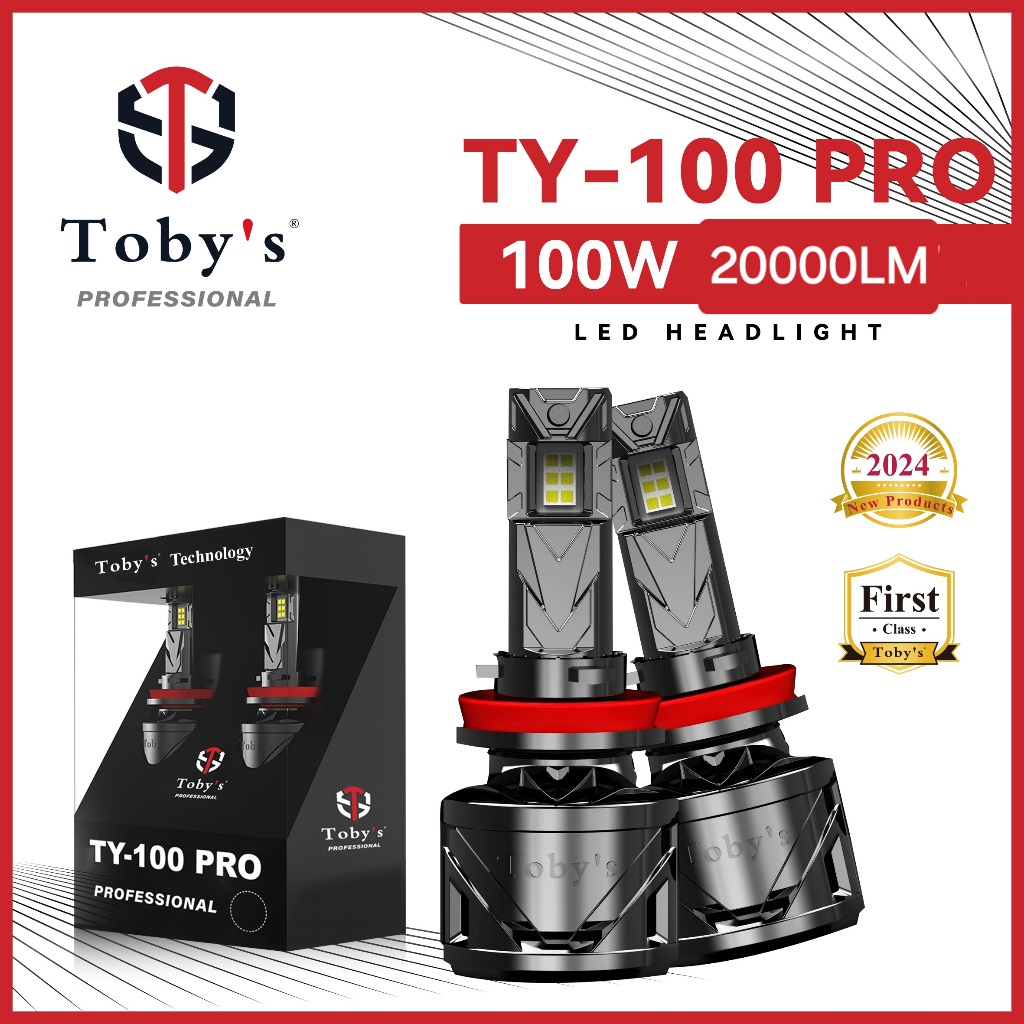 หลอดไฟหน้ารถ Toby LED คุณภาพสูง TY-100 PRO peak100W 20000LM 6500K Cree ...