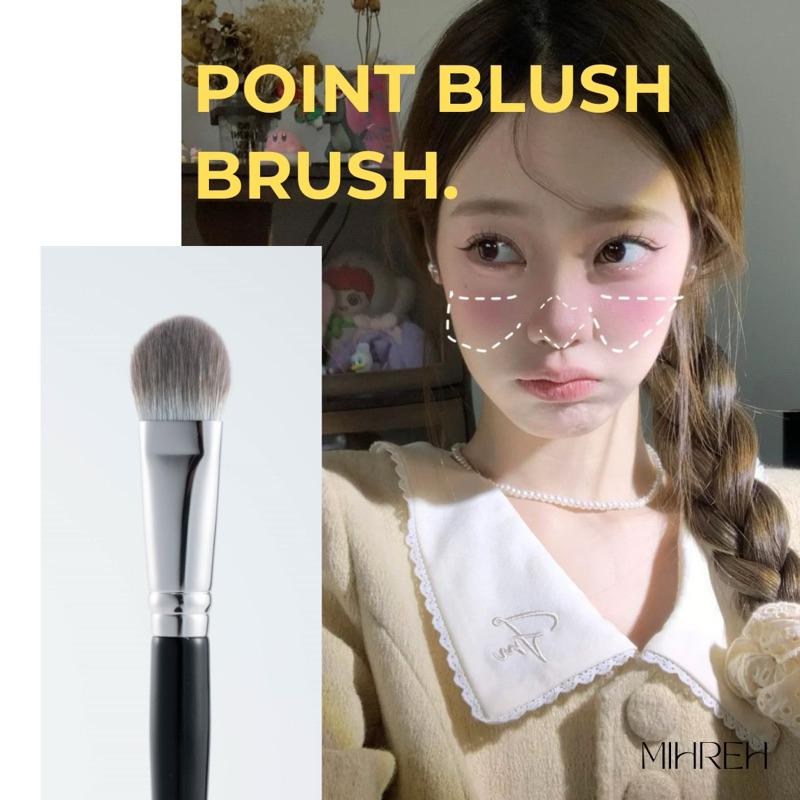 [2044](พร้อมส่ง) point blush brush แปรงปัดแก้ม แปรงปัดหน้าแก้ม ให้ลุค ...