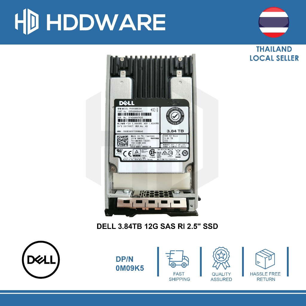 thumbnail image 2 of Dell 3.84TB SAS 12Gbps SSD (PX04SRB384) – 2.5-inch With Tray, 0519NF 2 of 4