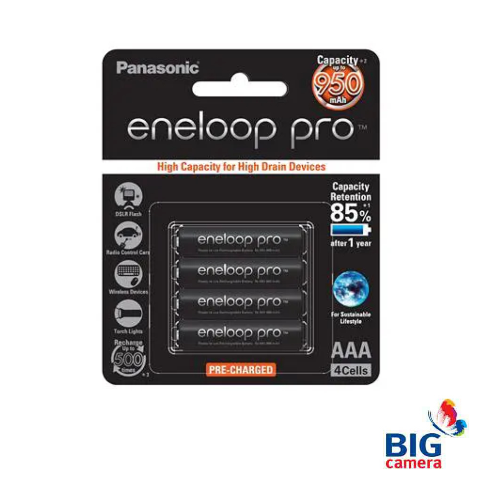 Panasonic Eneloop Pro AAA-Akku – 950 MAh, Wiederaufladbar Bis Zu 500x, Geringe Selbstentladung, Für Blitzlichter & Spielzeug