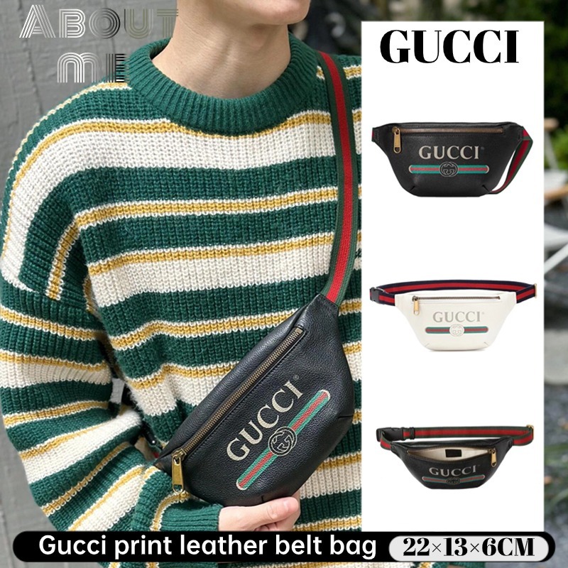 Gucci print leather belt bag S M Shopee Thailand