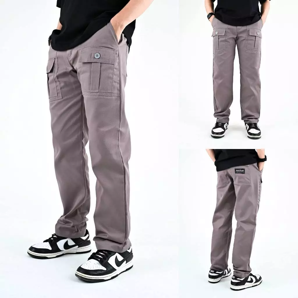 MAFEAR – กางเกงขายาว กางเกงวินเทจขายาว 6 กระเป๋า รุ่น Vintage Pants VT2 สีเบจ สีกรมท่า สีดำ สีเขียวขี้ม้า สีเทา สีเขียวหม่น