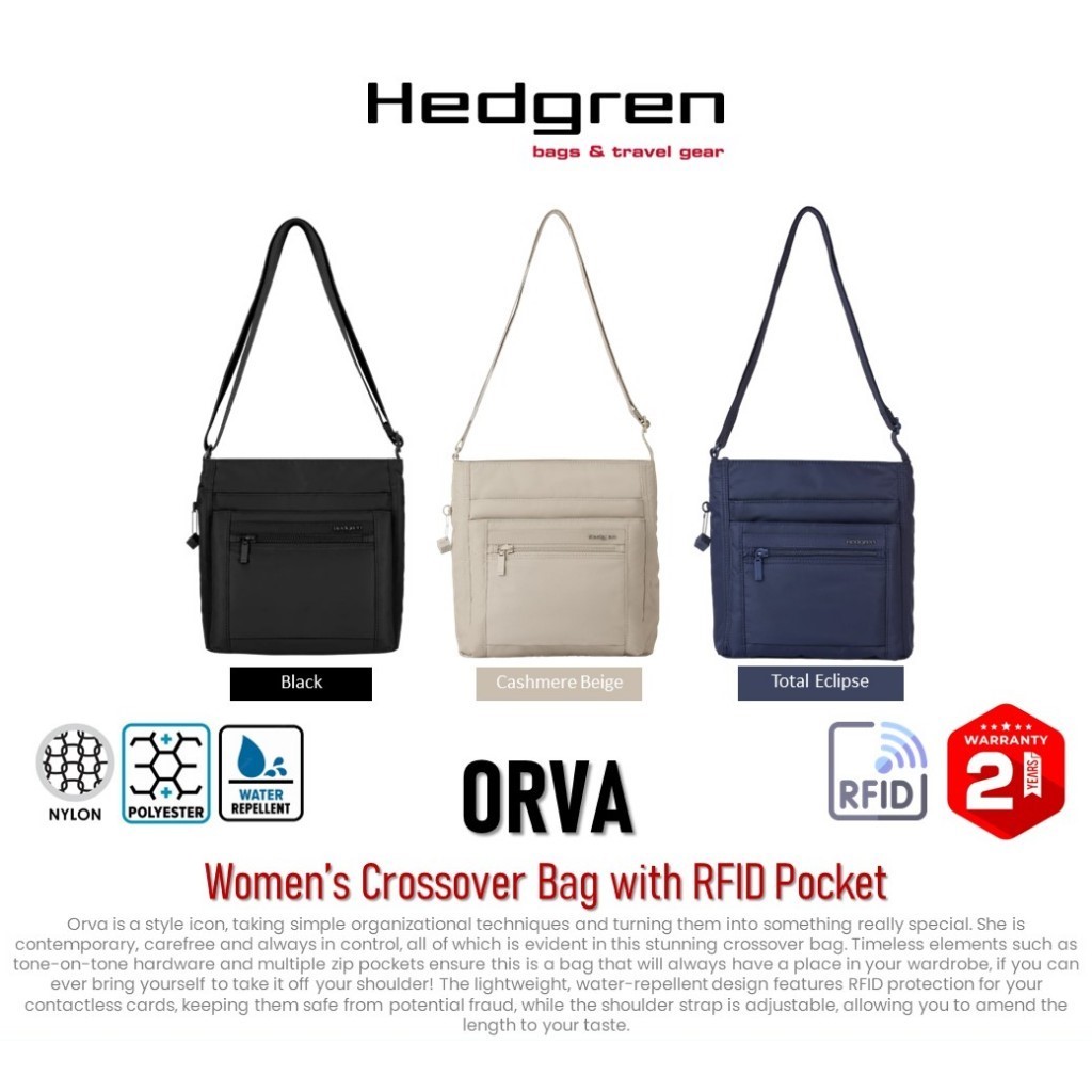 Hedgren Mori, A4 Crossover 13 + RFID Unisex-Adulto, Nero, OneSize