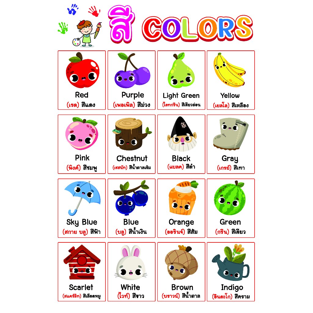 โปสเตอร์ ขนาด 13x19 นิ้ว สี (Color) สำหรับเด็ก | Shopee Thailand