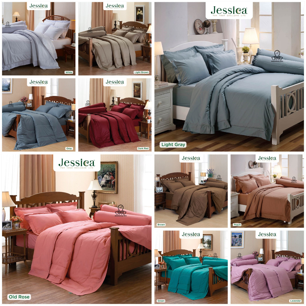[ มี13 สีให้เลือก ] Jessica ชุดผ้าปูที่นอน 3.5/5/6 ฟุต (ไม่รวมผ้านวม ...