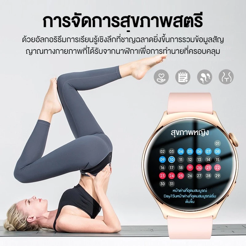 Aolon Mars R3 1.43 นิ้ว สมาร์ทวอทช์ Amoled smartwatch IP68 กันน้ำ 300mAh นาฬิกาวิ่ง ภาษาไทย smartwatch จอเล็ก