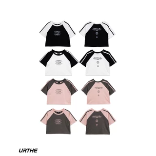 URTHE - เสื้อครอป TwoTone สกรีนลาย รุ่น SPACE COMMANDER