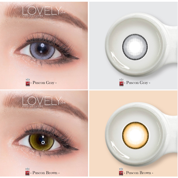 คอนเเทคเลนส์ รุ่นpusson gray/brown ลายดังติ๊กต้อก | Shopee Thailand