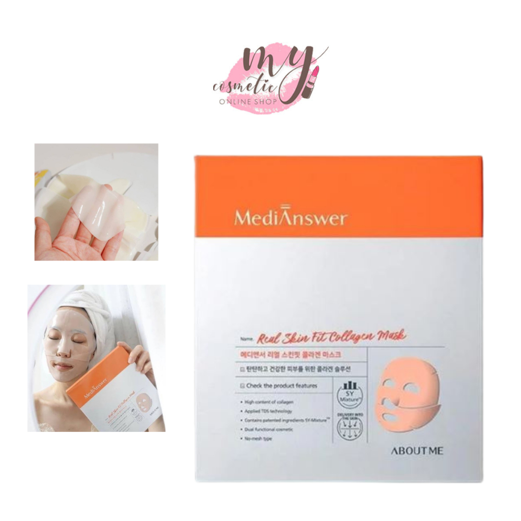 (🌼แท้ / พร้อมส่ง🌼) MediAnswer Real Skin Fit (ยกกล่อง 4 แผ่น) 📌 แถม ...