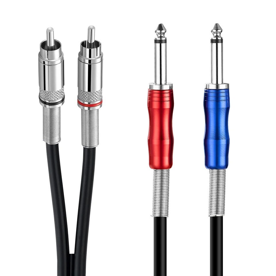 สาย 2RCA to Dual TS ( Dual RCA to 2x 6.35mm 1/4'' Mono TS Plug ...