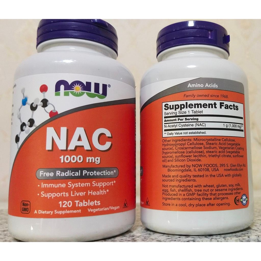 [ของแท้, มีกลิ่น และ รสเปรี้ยว] Now Foods NAC 1000 mg 120 Tablets บำรุง ...