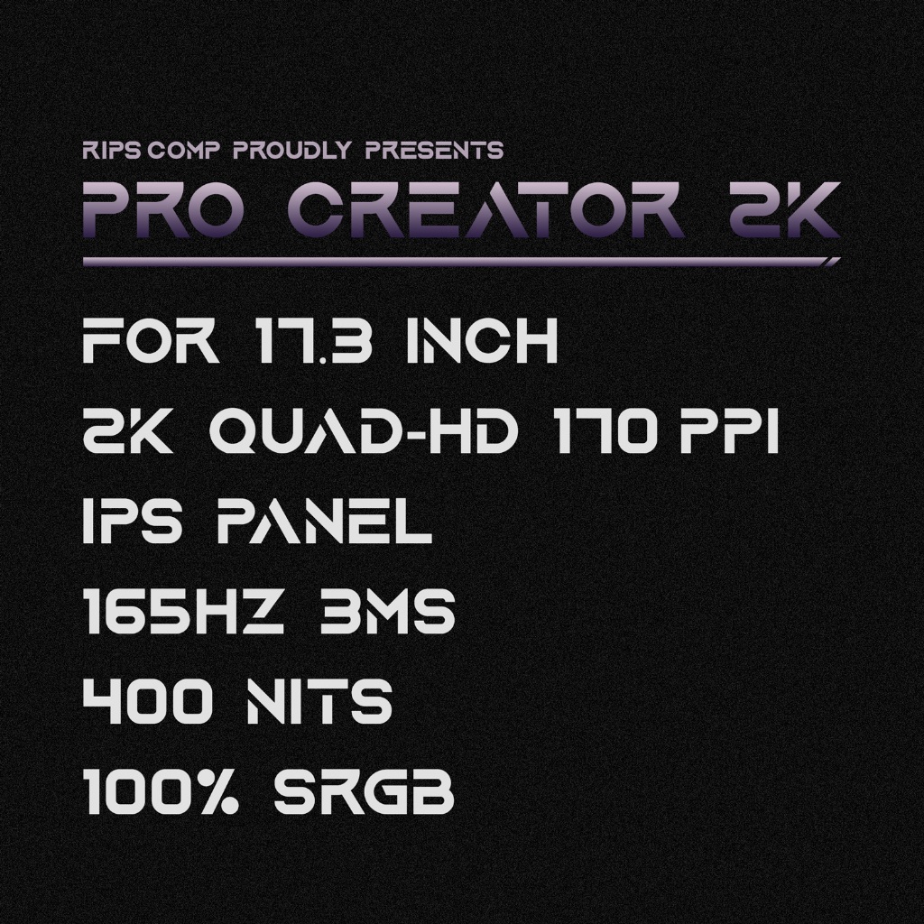 จอโน้ตบุ๊ค 17.3 จอสีตรง IPS Pro Creator 2K 165Hz 100% sRGB (40 pin ...