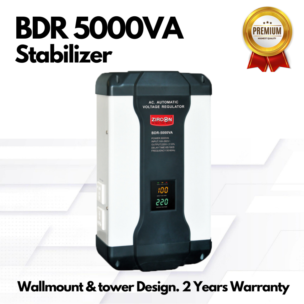 STABILIZER: BDR 5000VA ZIRCON เครื่องปรับแรงดันไฟ (ไม่สำรองไฟเมื่อไฟดับ ...