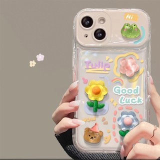 สำหรับ iPhone 11 15 14 13 12 Pro MAX 7 8 Plus X XR XS MAX เคส รูปแบบการ์ตูน กรณีโทรศัพท์กระจกพลิก ซิลิโคนนุ่ม TPU Case