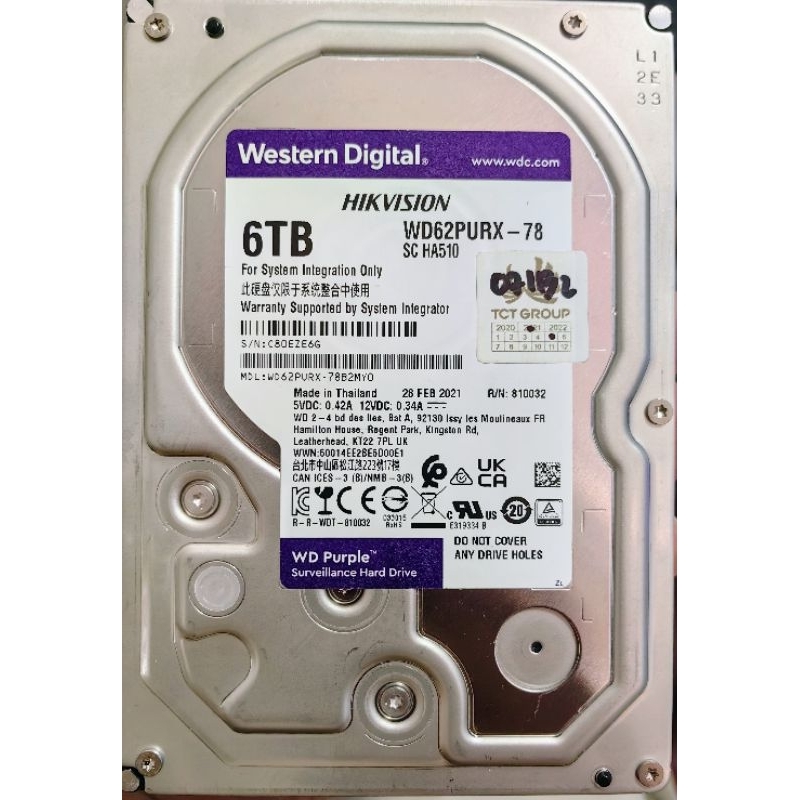 6TB WD PURPLE มือสอง ใช้งานปกติ ไม่bad ประกันให้ 30วัน | Shopee Thailand