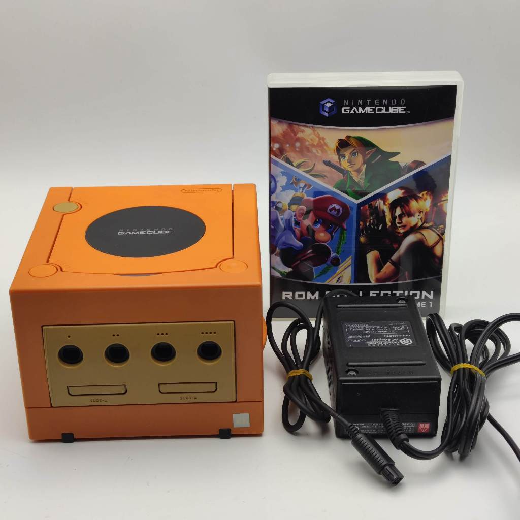 GAME CUBE สีส้ม [PI PICO] + micro SD Card 64GB [35 เกมส์] เฉพาะเครื่อง ...