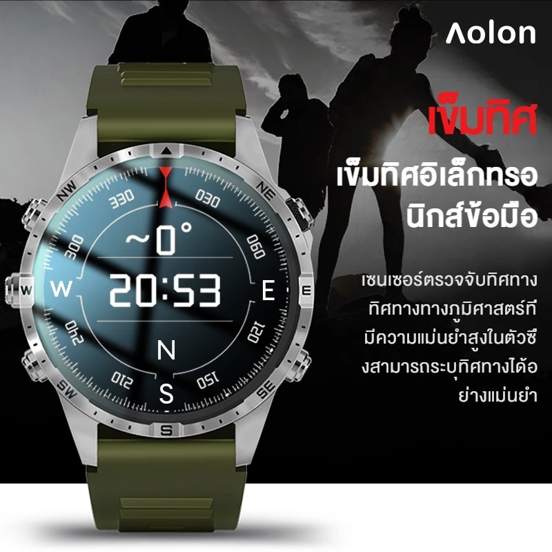 Aolon GT5 Pro 1.6 นิ้ว นาฬิกา สมาร์ทวอทช์ เข็มทิศ smartwatch จอใหญ่ 100+ โหมดกีฬา โทรผ่านบลูทูธ IP67 กันน้ํา นาฬิกาวิ่ง