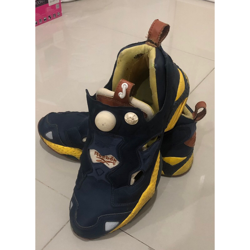 Reebok insta pump vintage custom blue yellow 27 cm size แท้100% ...
