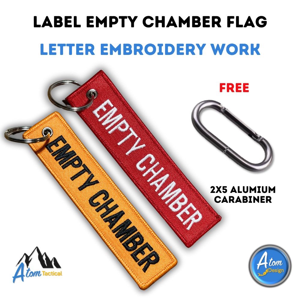 แผ่นป้ายผ้า Empty Chamber แบบปัก - Empty Chamber Label Embroidery Work ...
