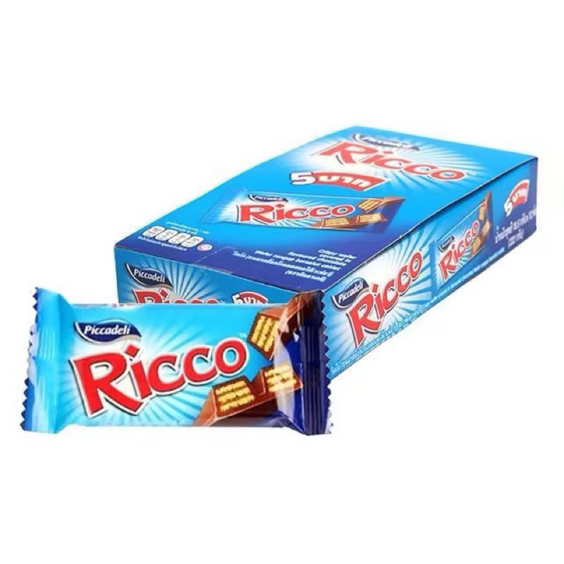 ริคโค ช็อกโกแลตสอดไส้เวเฟอร์ 18.5 ก. x 12 Ricco Chocolate Wafer ...