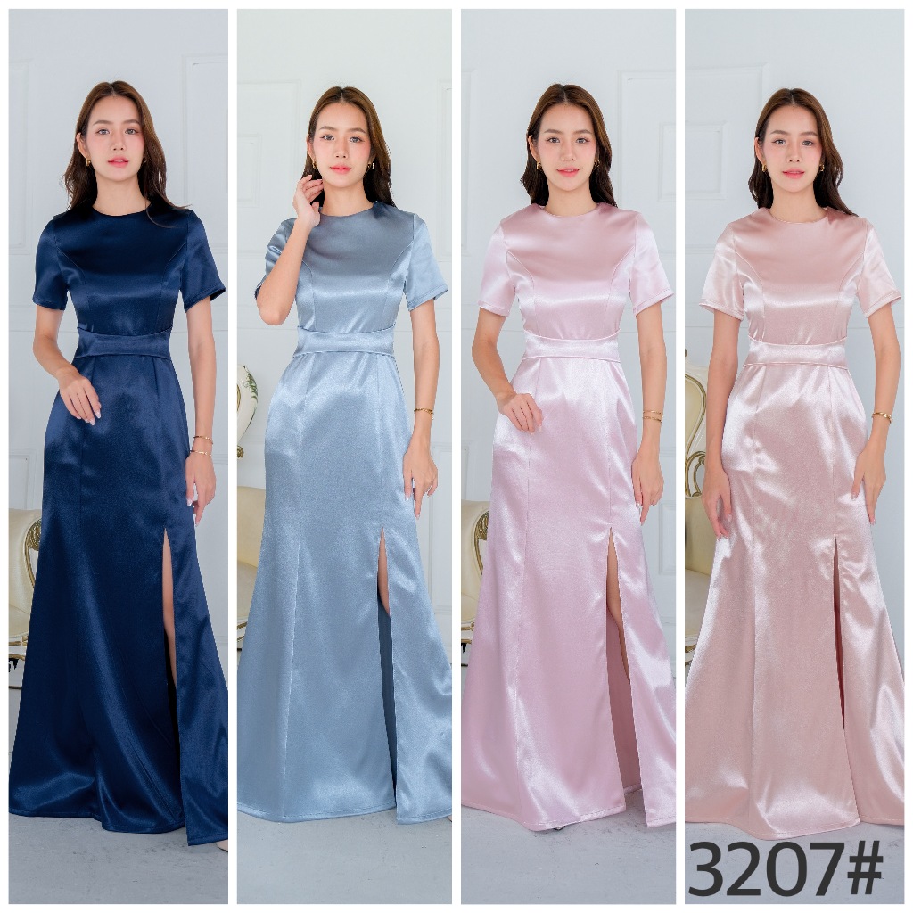 FN3207 ราตรียาวผ่าหน้า ชุดเดรสเพื่อนเจ้าสาว เนื้อผ้าหรูหรา LUXURY707 มุมมองที่ 5