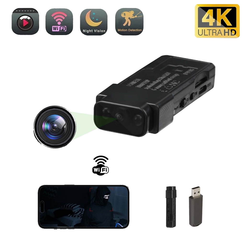 กล้องแอบ กล้องวงจรปิดขนาดเล็ก 4K Ultra HD WiFi Z3N กล้องจิ๋ว กล้องมอง ...