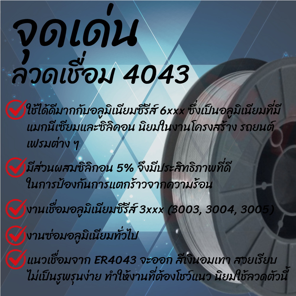 ลวดเชื่อมอลูมิเนียม ER4043 1.0mm 2kg MIG TIG Aluminum Welding Wire ...
