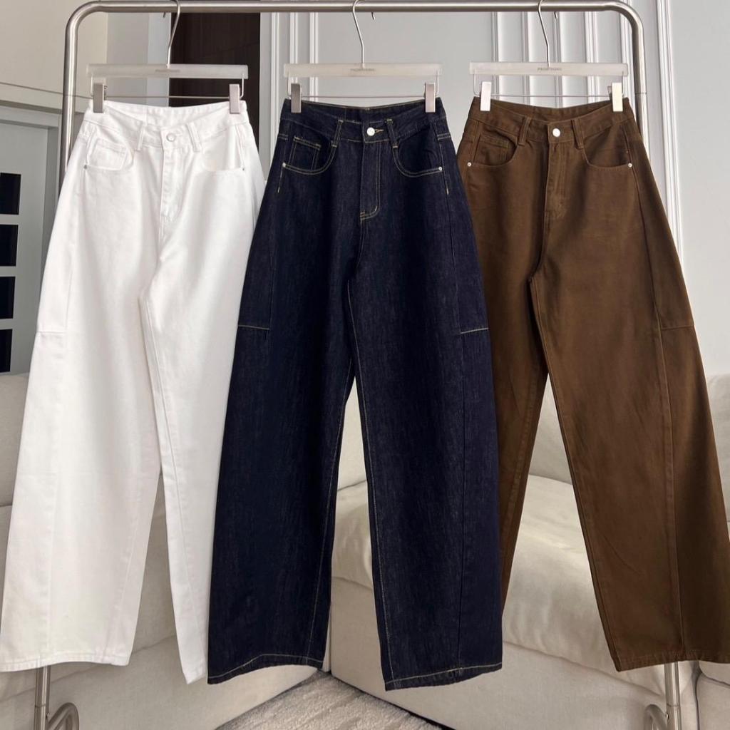 PTJ30270 Luna Barrel High-rise กางเกงยีนส์ PROMTHONG เอวสูงทรง Curved - 5