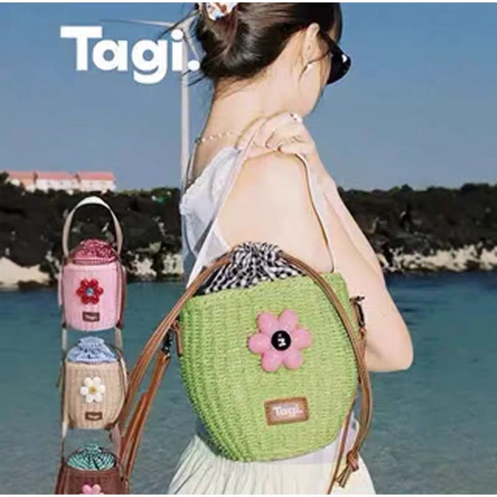 แท้พร้อมส่ง Tagi i Bloomingทอ Bucket Bag Drawstring Sling Bag สี4 ...