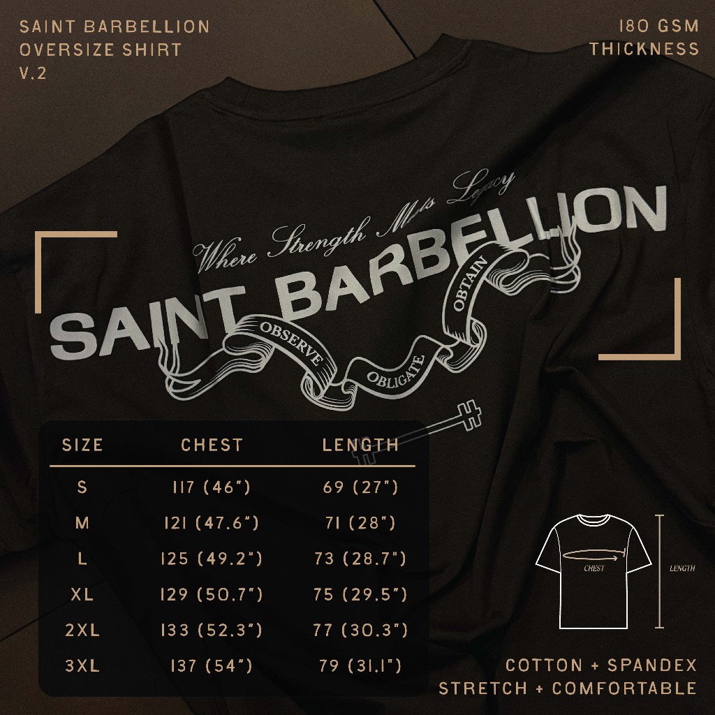 Saint Barbellion - Oversize Shirt V2 เสื้อยืดออกกำลังกาน ผ้า Cotton ...