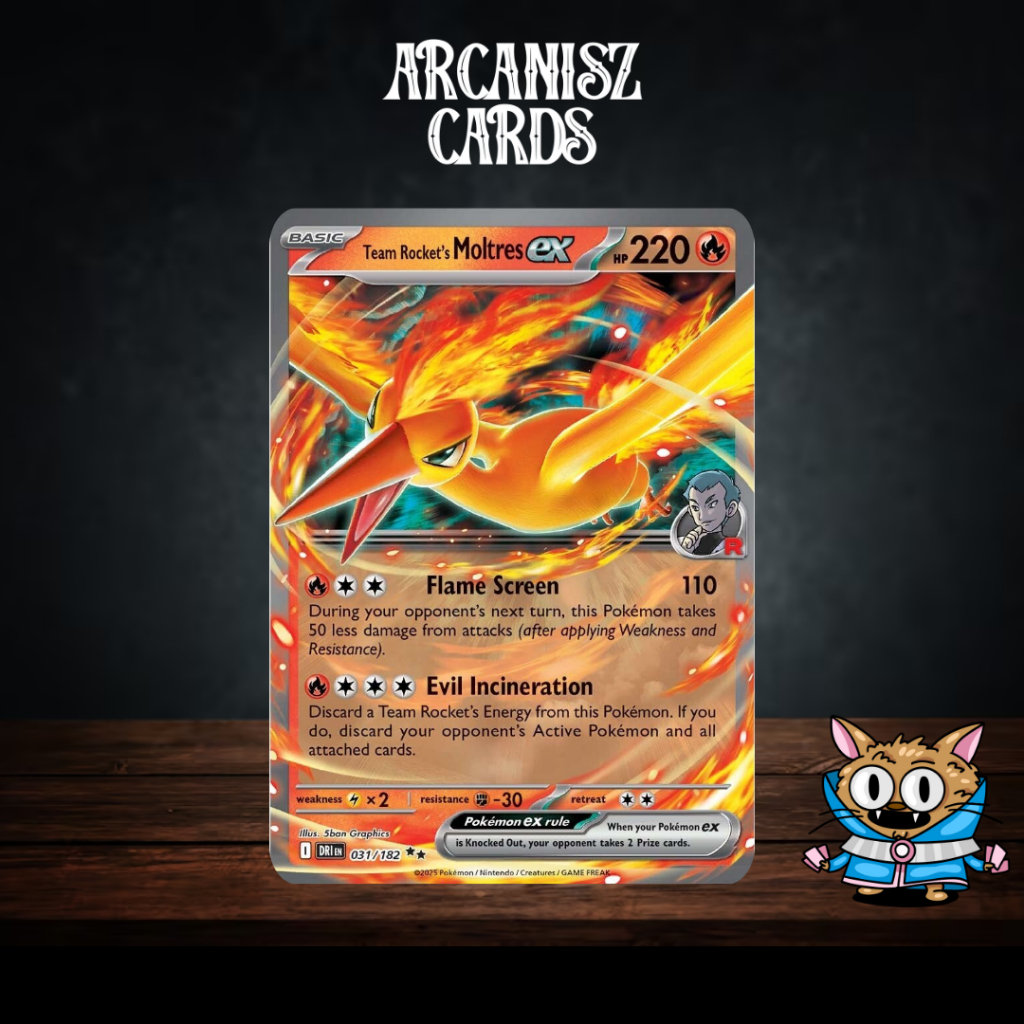 Team Rocket's Moltres ex Pokemon Destined Rivals 031/182 การ์ดโปเกม่อน ...