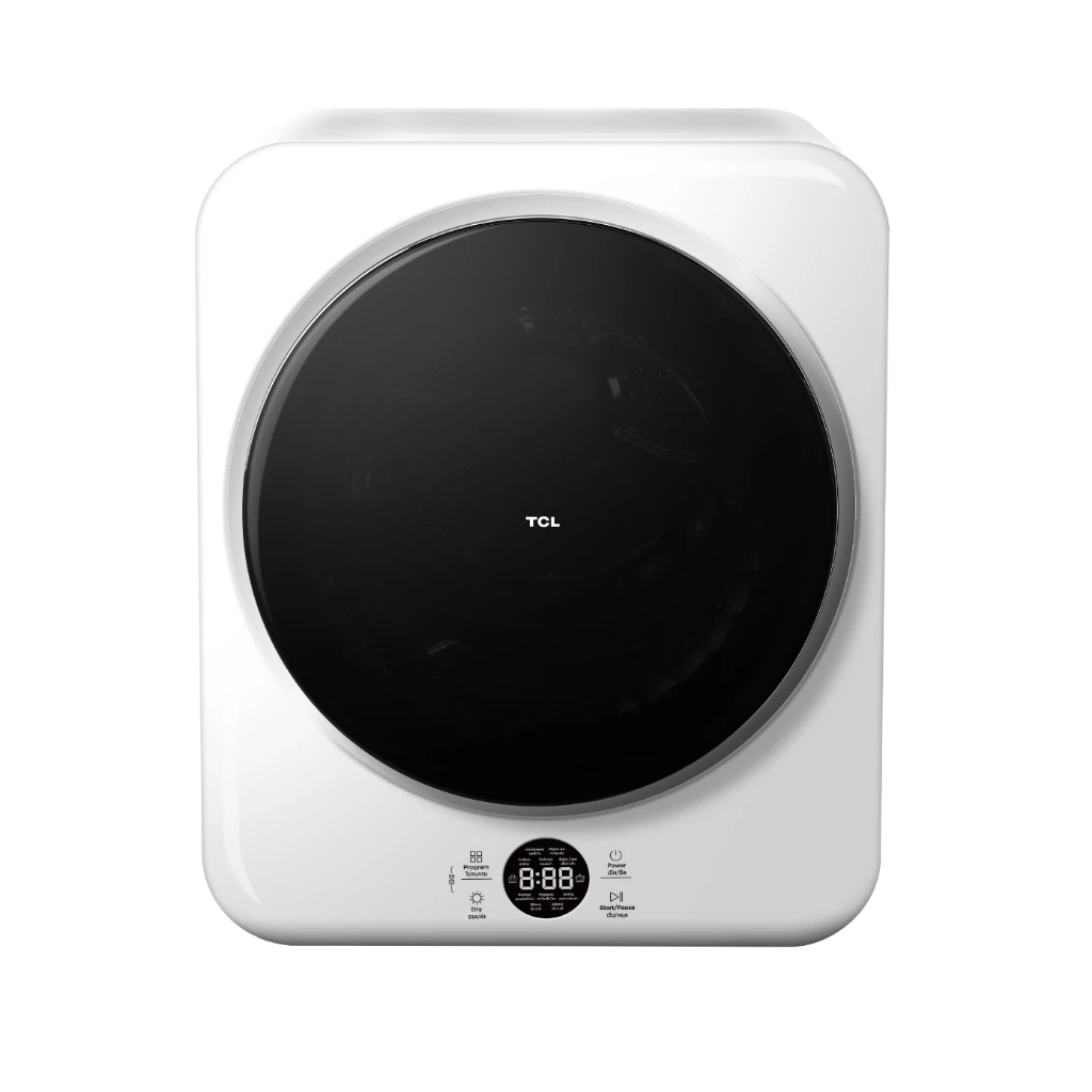 TCL MINI DRYER เครื่องอบผ้าฝาหน้า ขนาด 4 กก. รุ่น WT04KFDYW สีขาว ดีไซน์กะทัดรัด เคลื่อนย้ายสะดวก พร้อมเซนเซอร์ถนอมผ้า
