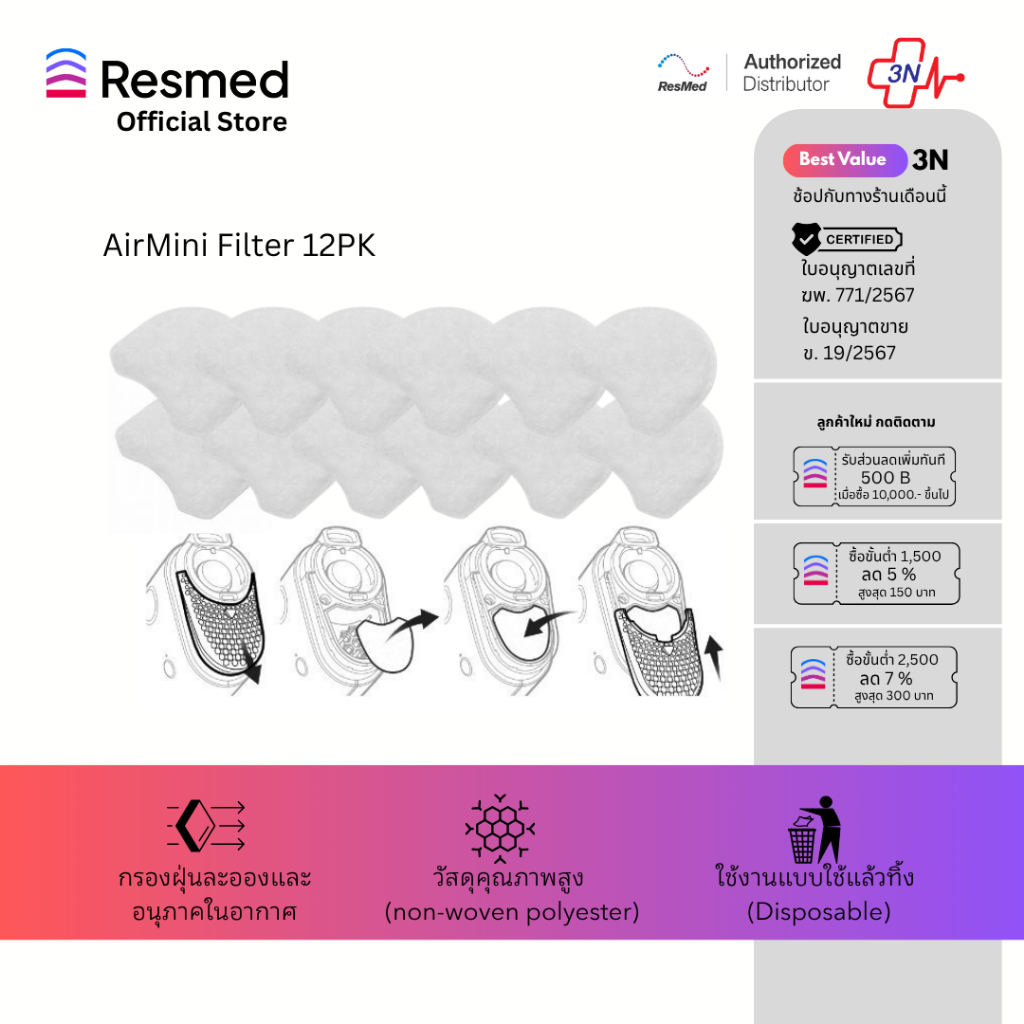 ResMed AirMini Hypoallergenfilter- Für Allergiker | CPAP Care