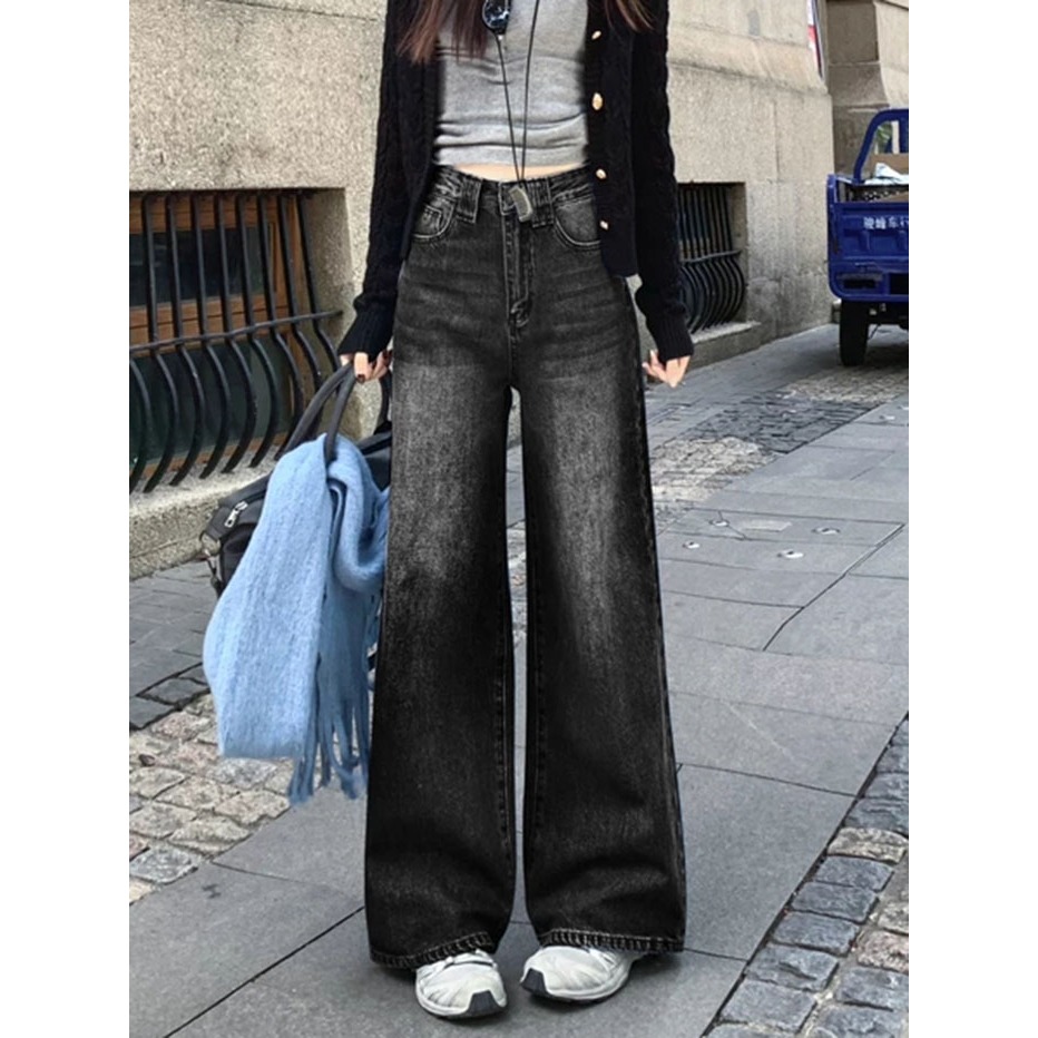 ดเอวสูง ขากระบอกใหญ่ วินเทจ ทรงสวย มีครบไซส์ค่ะ กางเกงยีนส์ทรงกระบอกใหญ่ ย้อนยุค กางเกงยีนส์ - 3