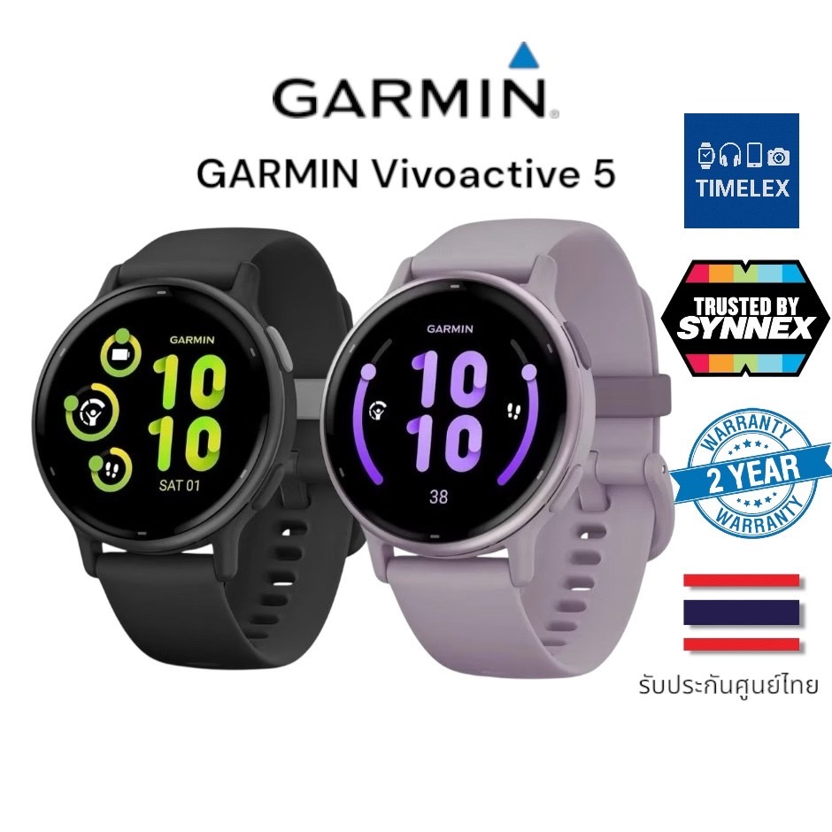 GARMIN VivoActive 5 Music จอ Amoled 1.2 นิ้ว GPS รองรับ Rabbit Pay ...