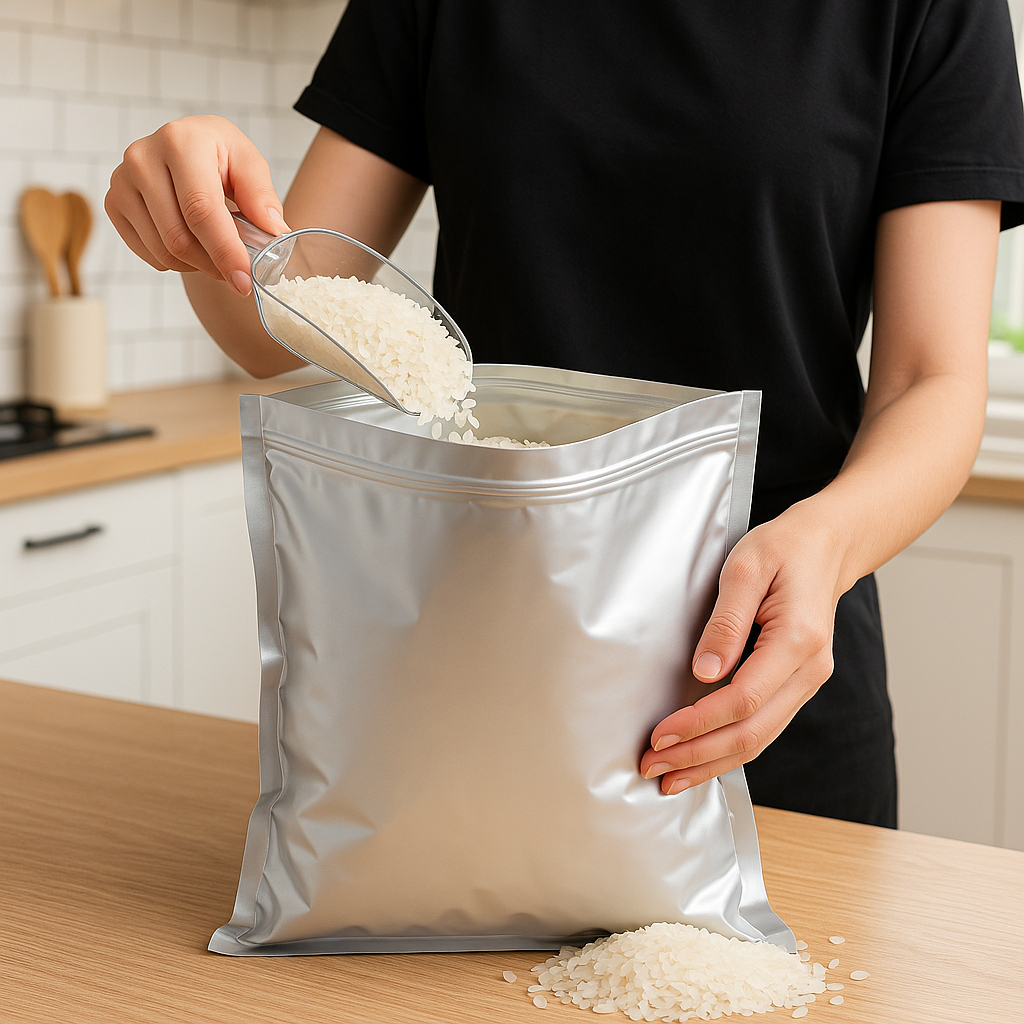Pure Aluminum Foil Rice Bag ถุงอลูมิเนียมฟอยล์ บรรจุข้าว zipbag ...