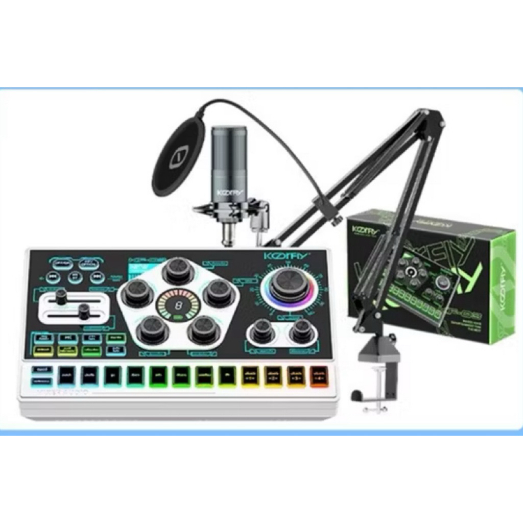 🎧 ขายเซตซาวด์การ์ด Koorfly KF03 พร้อมไมค์+ขาตั้งครบเซต ใช้งานน้อย พร้อม ...