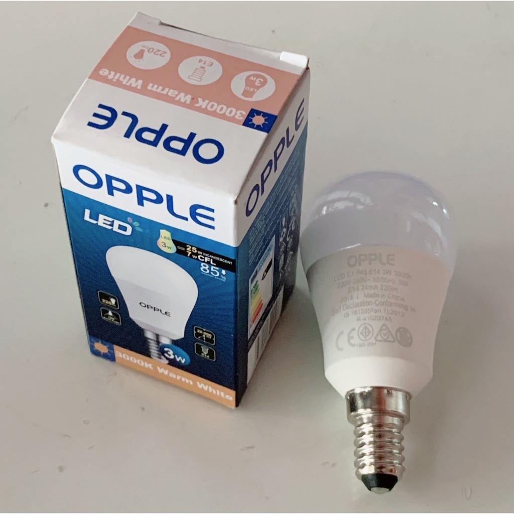 Opple หลอด LED Bulb Ecomax P45 3W E14 สินค้ากล่องไม่สวย ลด 40% | Shopee ...