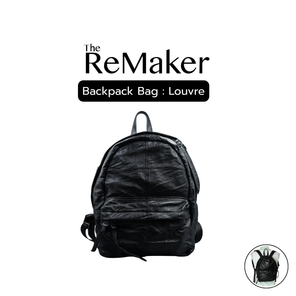 The ReMaker - กระเป๋าเป้หนังแท้ รุ่น LOUVRE | Upcycled หนังแกะแท้ 100% ...