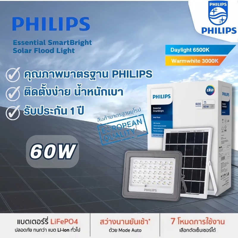 Philips Solarโคมไฟอเนกประสงค์ฟิลิปส์สปอตไลท์โซล่าเซลล์ Solar Flood ...
