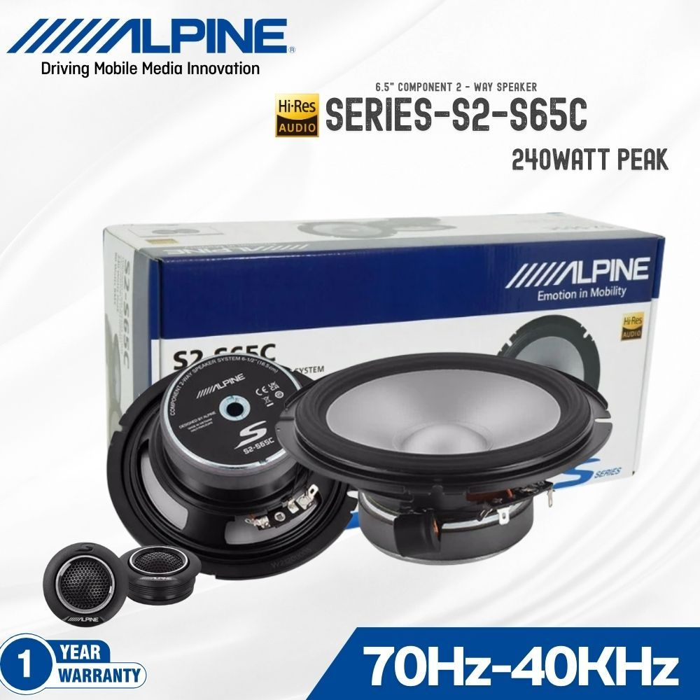 Alpine S2-S65C - Kit Enceintes 2 Voies 16,5 Cm (6,5") Hi-Res Audio - Son Haute Résolution Puissant