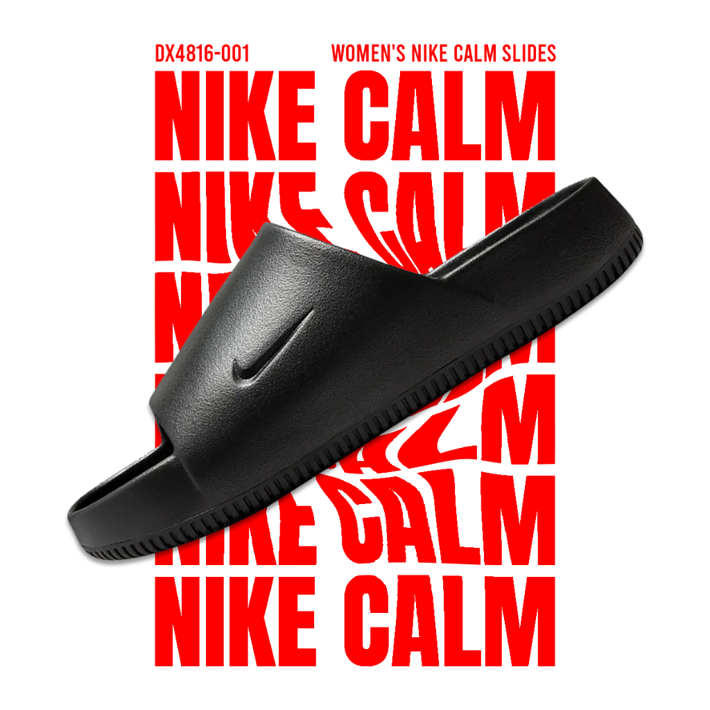 Calm Slide รองเท้าแตะ พื้นหนา กันลื่น วัสดุยางทนทาน ใส่ได้ทุกเพศ สีขาว สีคาคิ สีซีเนีย สีดำ ขนาด EU40 - EU45