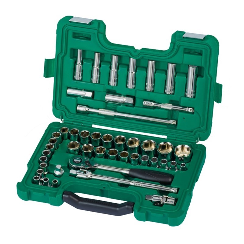 SATA 09006 ชุดบล็อก 46 ชิ้น 1/2“ ขนาด 8-34mm 3/8“-1” ชุดเครื่องมือช่าง ...