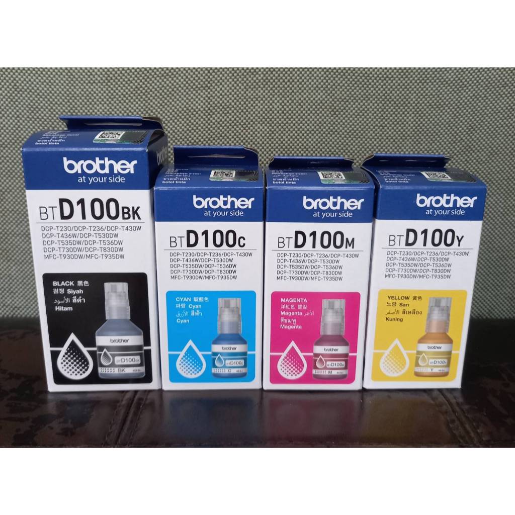 BROTHER INK BT-D100 4 สี C+M+Y+BK แท้ศูนย์ 100%DCP-T230, DCP-T430W, DCP ...