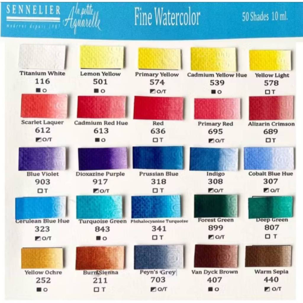 สีน้ำ เซนเนลิเย่ Sennelier Water Color สีน้ำรุ่น Blue เกรด Studio ขนาด ...
