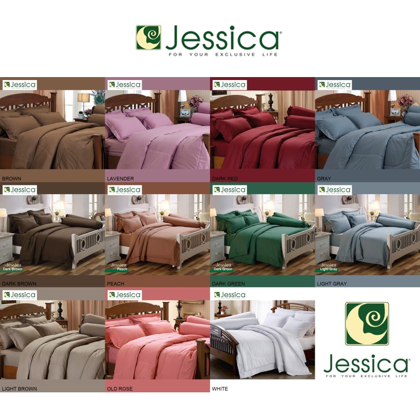 Jessica ชุดผ้าปูที่นอน เจสสิก้า สีพื้น - 11 สี #Total Plain Color ผ้าปู ...