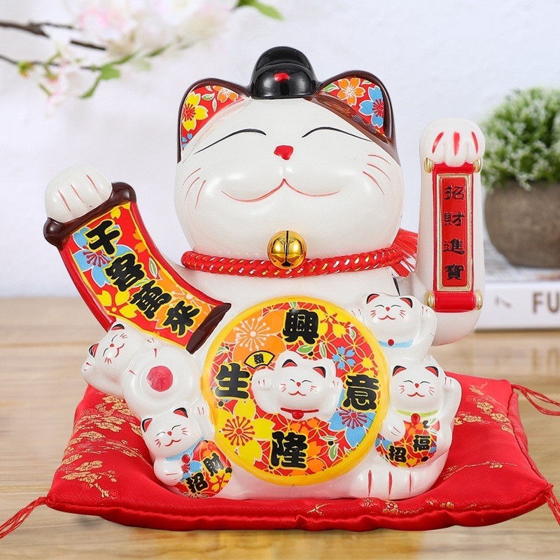 แมวกวัก "สูง 17cm" แมวกวักเรียกทรัพย์ เงินล้าน โชคลาภ มั่งคั่ง...