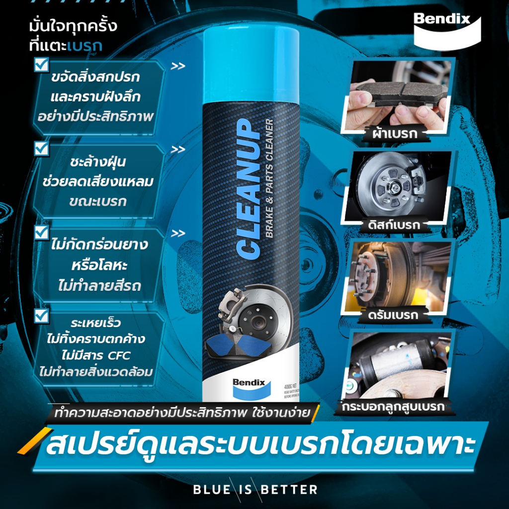 Bendix สเปรย์ทำความสะอาดระบบเบรก และกำจัดคราบจาระบี Cleanup – Brake ...