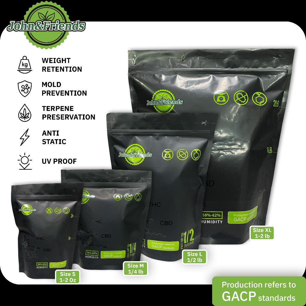 John&Friends ถุงบ่ม Curing Bag ผลิตตามมาตราฐาน GACP TerpLock รักษากลิ่น ...